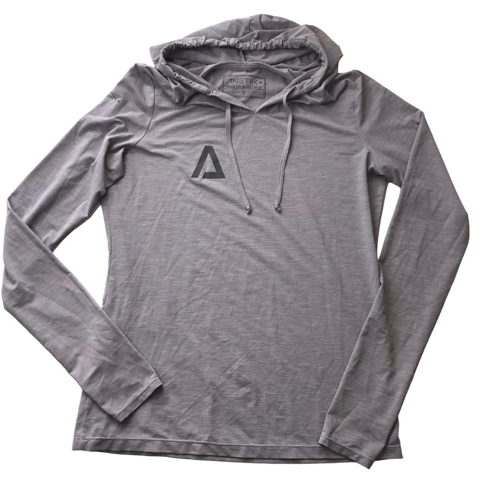 ANETIK Women's Small Hoodie Hooded Pullover, Light Gray.  Lightweight.  Premium